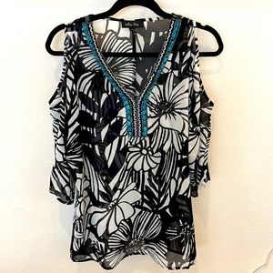 Cold shoulder swim coverup